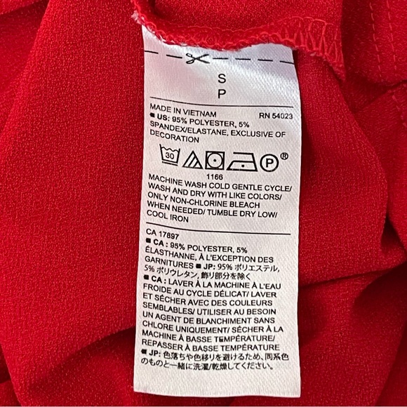 Banana Republic Factory Women's Red Lace Sleeve Top Size S - Picture 9 of 9